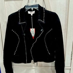 Rampage Black Denim  Moto Jacket Size Medium